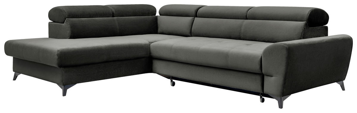 Freisteller von MID.YOU ECKSOFA Schwarz Velours.