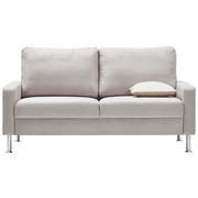 ZWEISITZER-SOFA in Textil Hellgrau - Hellgrau/Alufarben, Design, Textil/Metall (164/86/97cm) - Pure Home Lifestyle