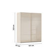 SCHWEBETÜRENSCHRANK  in Champagner  - Champagner, KONVENTIONELL, Glas/Holzwerkstoff (181/223/67cm) - Novel