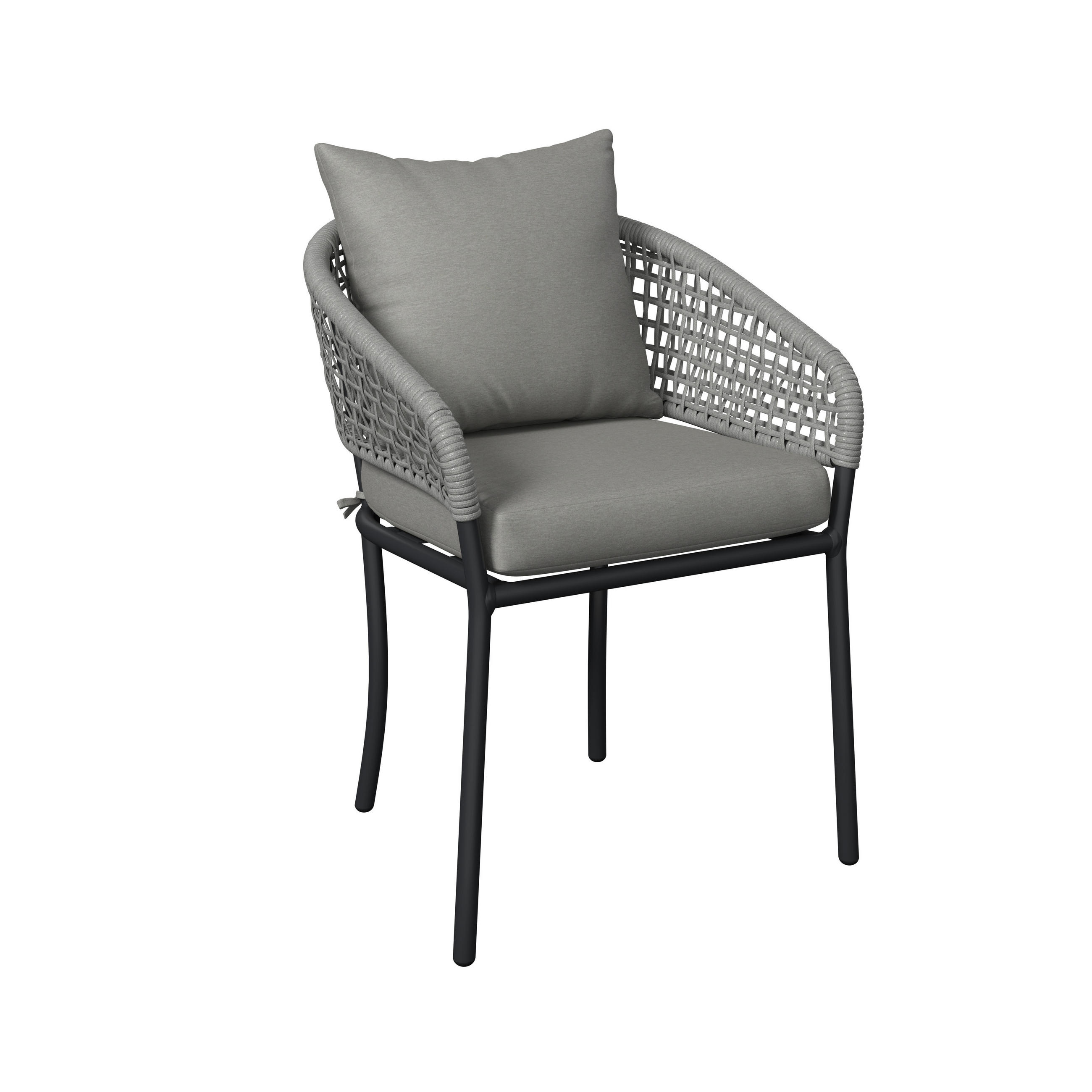 GARTENSTUHL Metall, Kunststoff, Textil Grau  - Anthrazit/Grau, MODERN, Kunststoff/Textil (60/76/62cm) - Ambia Garden