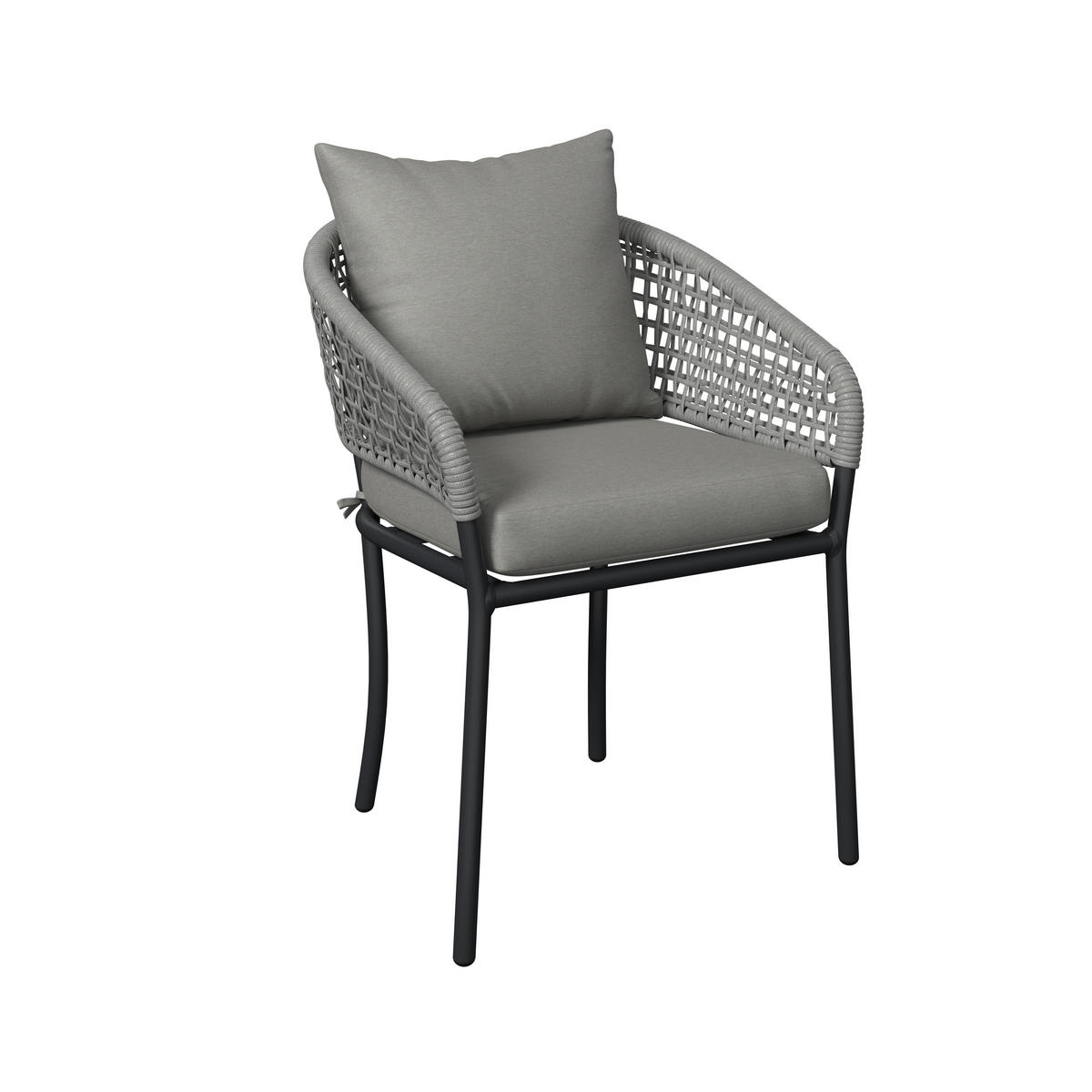 GARTENSTUHL Metall, Kunststoff, Textil Grau  - Anthrazit/Grau, MODERN, Kunststoff/Textil (60/76/62cm) - Ambia Garden