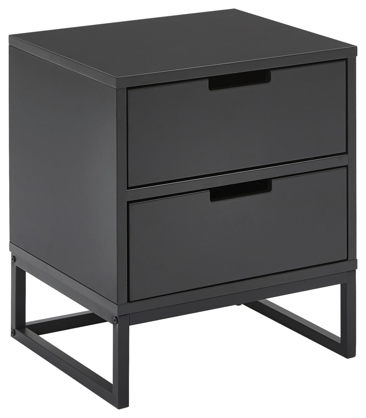 NACHTTISCH 47,6/53,1/40 cm  Anthrazit, Schwarz  - Anthrazit/Schwarz, Design, Holzwerkstoff/Metall (47,6/53,1/40cm) - Novel