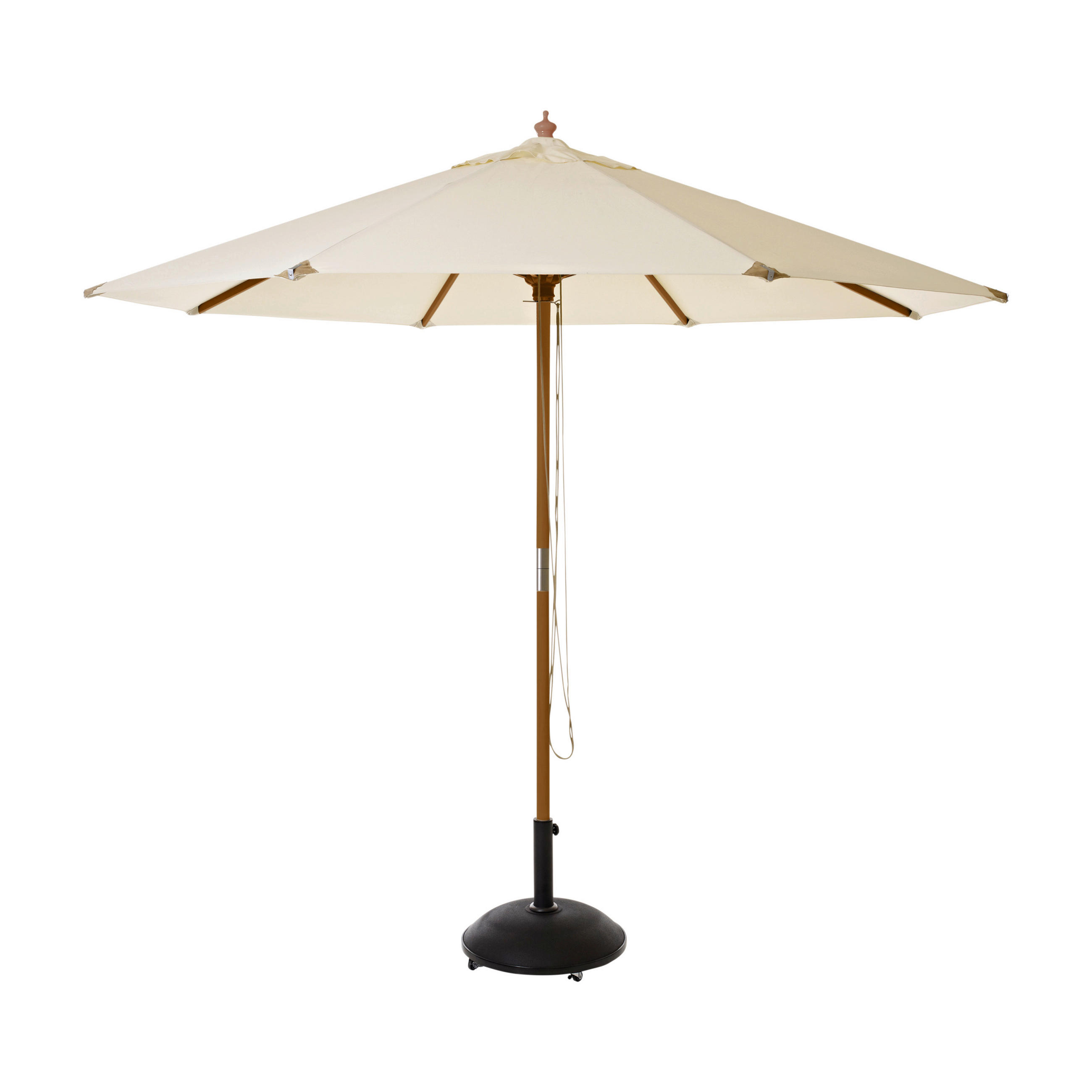 SONNENSCHIRM   - Weiß/Teakfarben, Design, Holz/Textil (300/265cm) - Livetastic