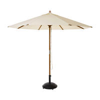 SONNENSCHIRM   - Weiß/Teakfarben, Design, Holz/Textil (300/265cm) - Livetastic