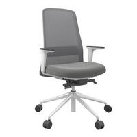 DREHSTUHL Lederlook Grau, Weiß  - Weiß/Grau, MODERN, Kunststoff/Textil (70/103-115/70cm)