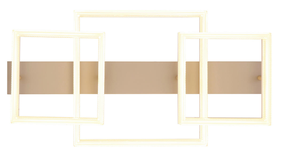 LED-DECKENLEUCHTE ZARA 66/33/12,3 cm   - Sandfarben/Transparent, Design, Kunststoff/Metall (66/33/12,3cm) - Globo