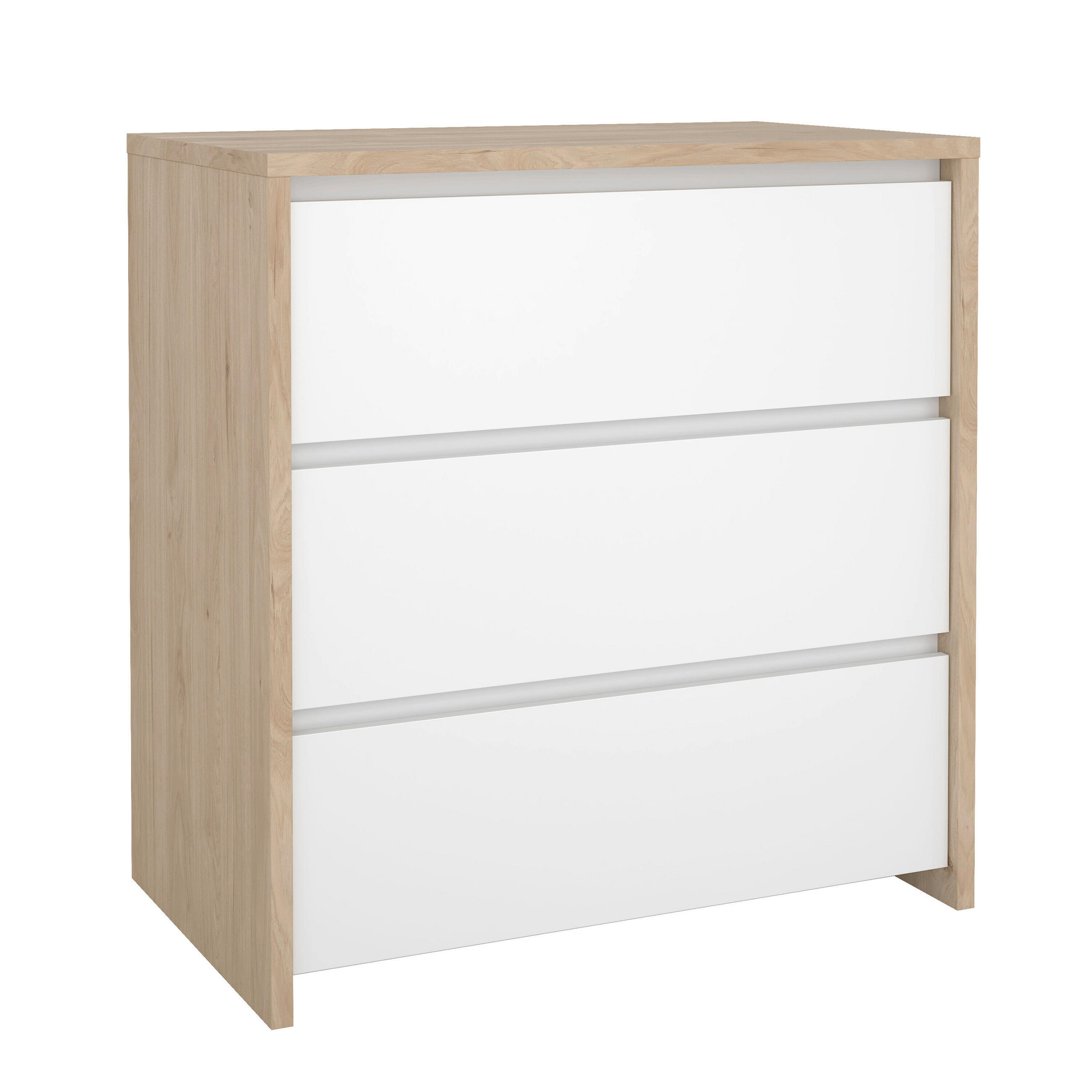 COMODĂ 80/84/48 cm  - alb/culoare lemn stejar, Konventionell, material pe bază de lemn (80/84/48cm) - Boxxx