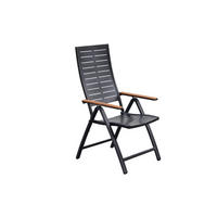 GARTENKLAPPSTUHL in Holz, Metall Graphitfarben, Akaziefarben  - Graphitfarben/Akaziefarben, KONVENTIONELL, Holz/Metall (58,5/114,5/67,5cm) - Gardenson