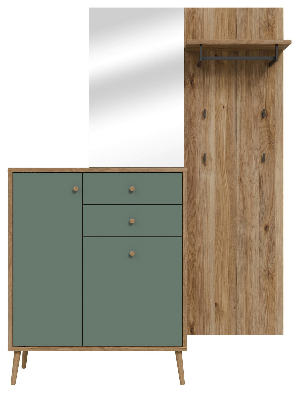 PREDSOBA barve hrasta, žajbljevo zelena - barve hrasta/žajbljevo zelena, Design, leseni material/les (143,5/195,8/41,5cm) - MID.YOU