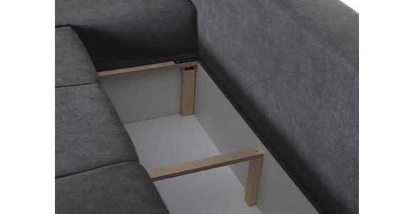 ECKSOFA Dunkelgrau Flachgewebe  - Chromfarben/Dunkelgrau, KONVENTIONELL, Textil/Metall (175/270cm) - Carryhome