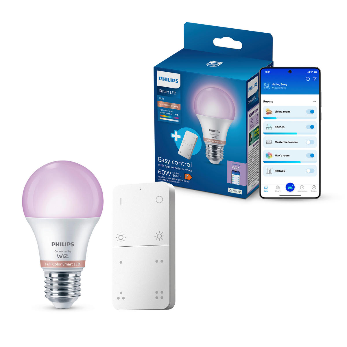 LED-LEUCHTMITTEL E27 9 W 806 lm  - Weiß, Basics, Kunststoff (6/11,1/6cm) - Philips