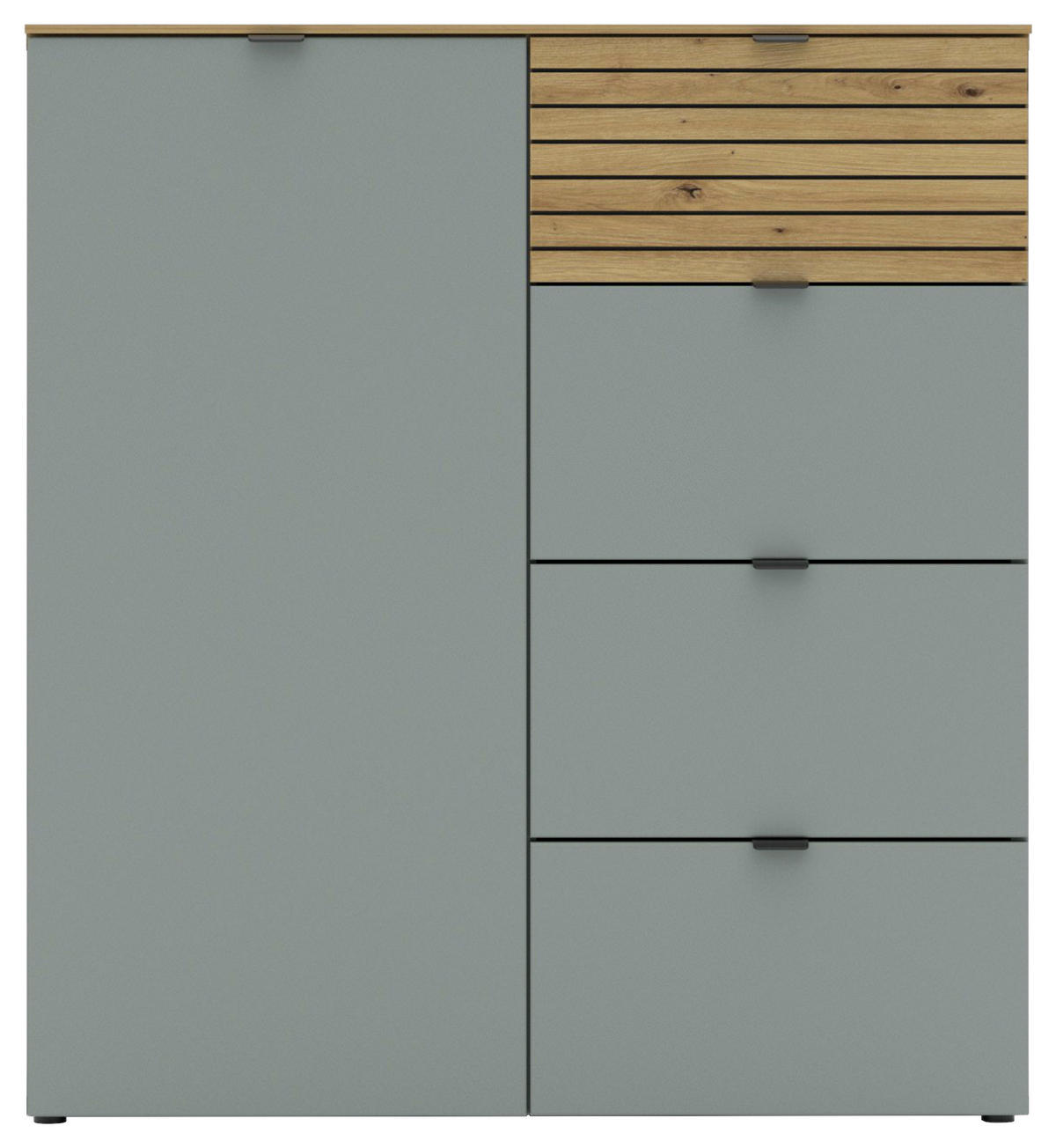 KOMMODE 90/99/41 cm  in Grün, Eiche Artisan  - Schwarz/Eiche Artisan, Modern, Holzwerkstoff/Metall (90/99/41cm) - Voleo