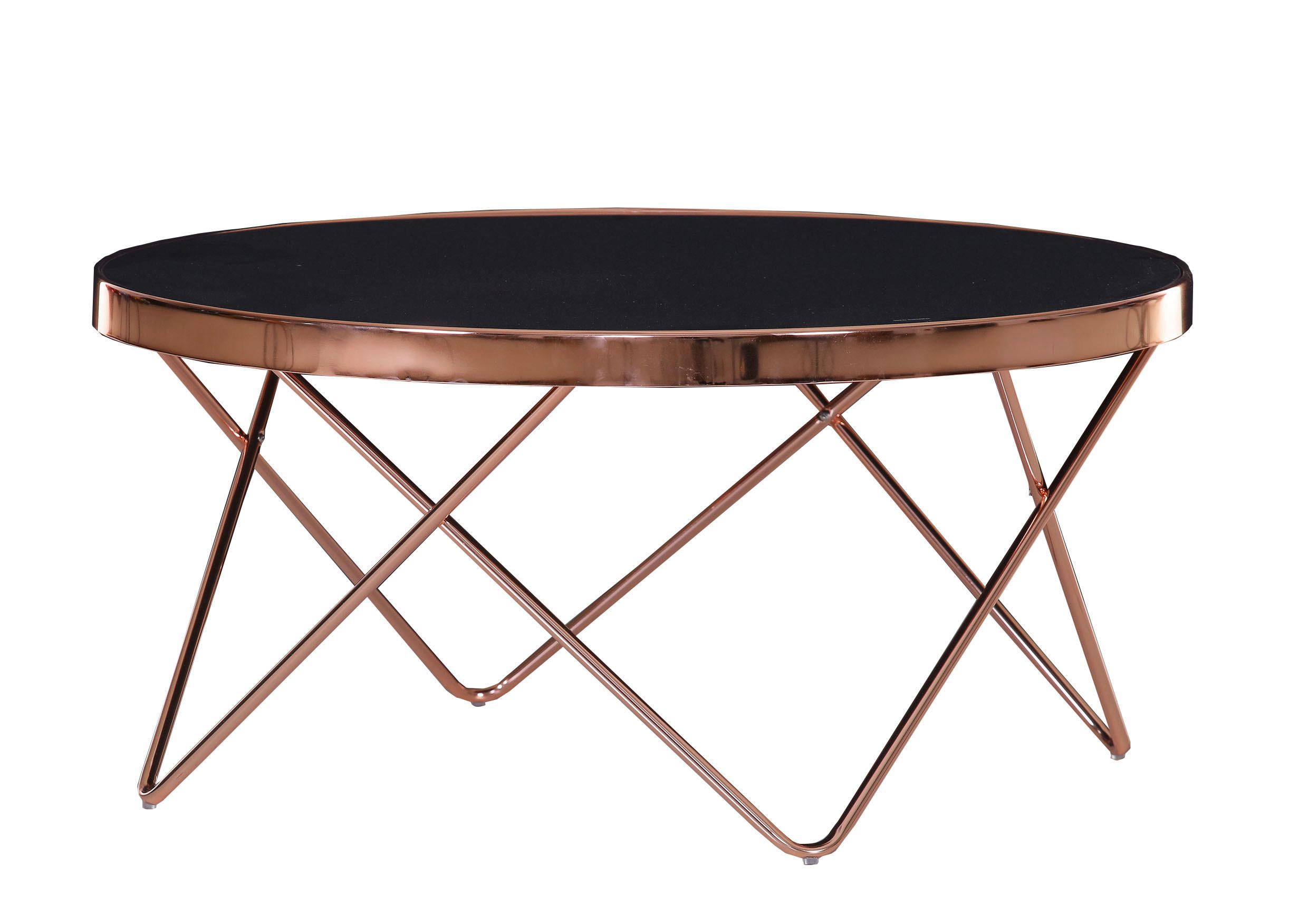 COUCHTISCH 70/40/40 cm rund Kupferfarben  - Kupferfarben, KONVENTIONELL, Glas/Metall (70/40/40cm) - Livetastic