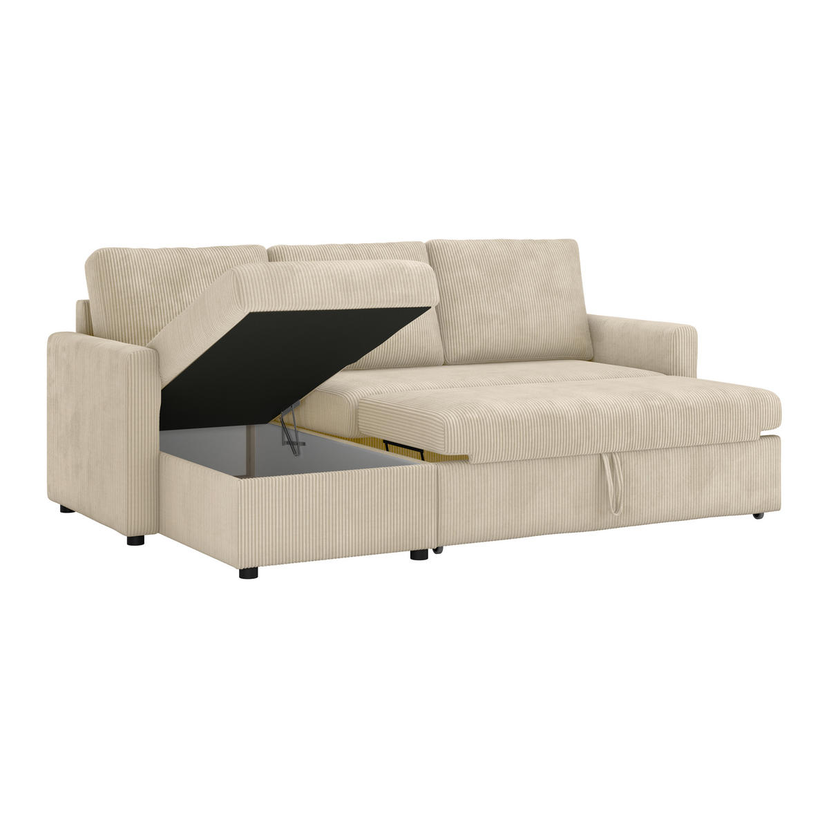 ECKSOFA Beige  - Beige, Basics, Holz/Kunststoff (215/145cm) - MID.YOU