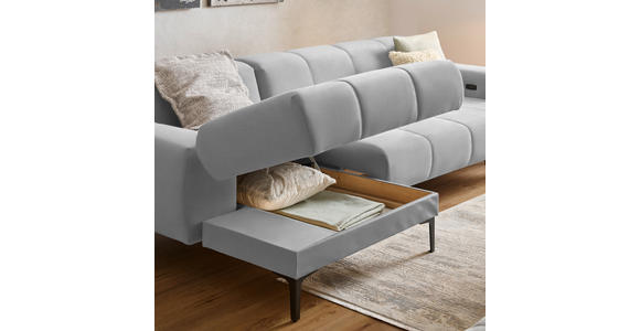 ECKSOFA in Chenille Greige  167/311 cm  - Greige/Schwarz, Design, Textil/Metall (167/311cm) - Xora