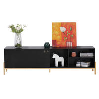 LOWBOARD  in 185/53,5/33,5 cm  - Schwarz/Naturfarben, Design, Holz/Holzwerkstoff (185/53,5/33,5cm) - Livetastic