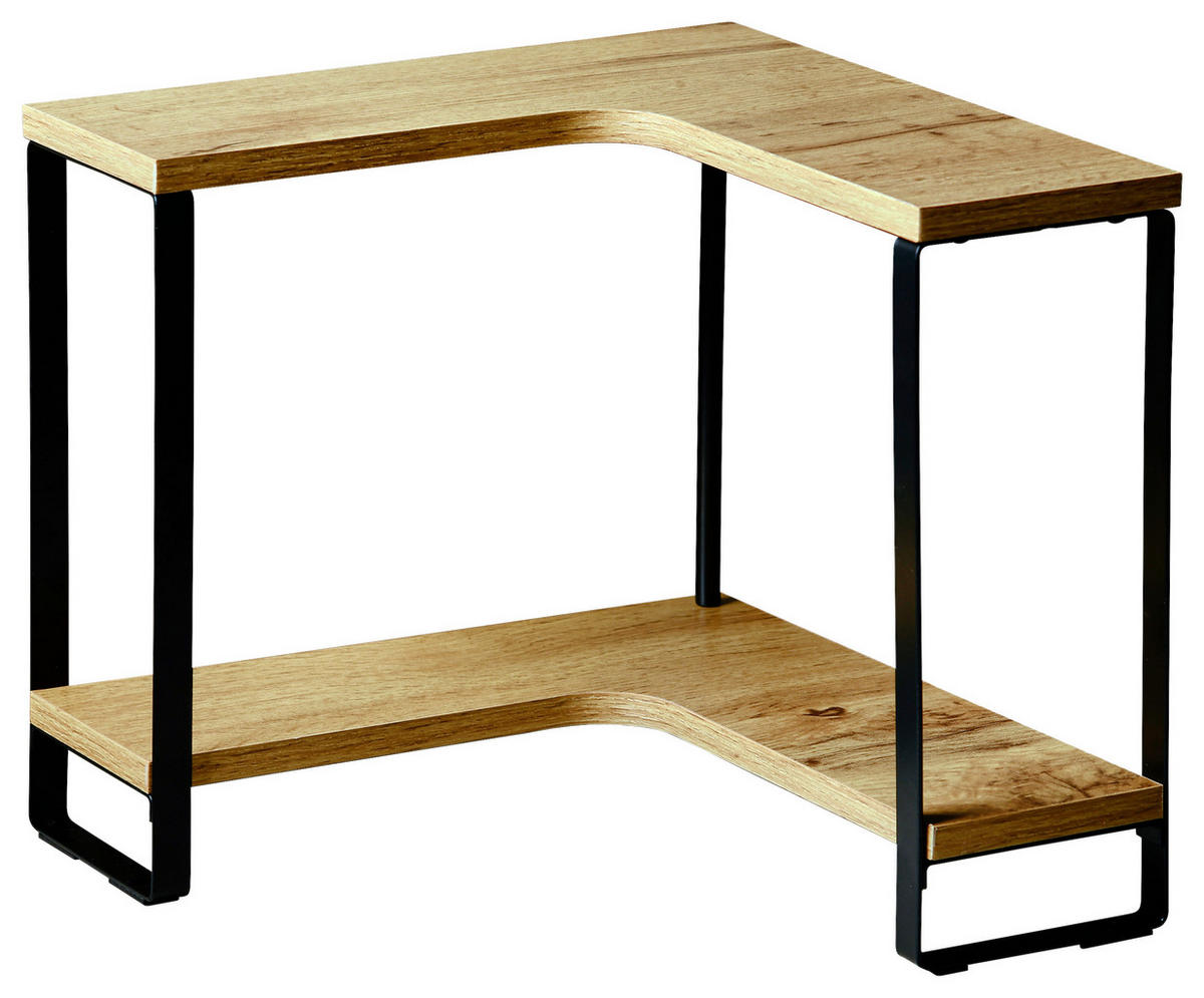 ECKREGAL in Schwarz, Eichefarben  - Eichefarben/Schwarz, KONVENTIONELL, Holzwerkstoff (30/30cm) - Kesper