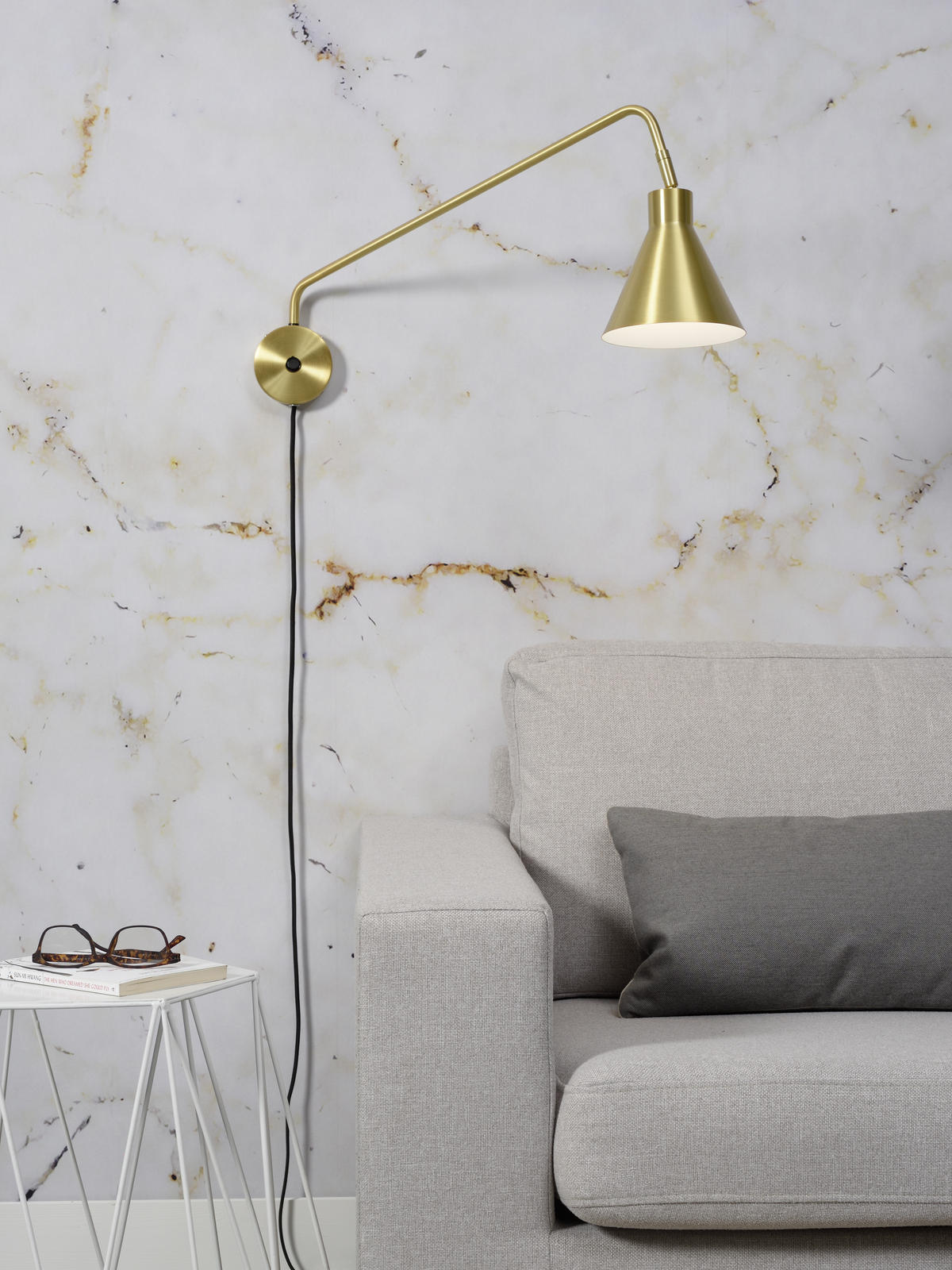 WANDLEUCHTE Lyon 25/68 cm   - Goldfarben, Design, Metall (25/68cm) - It's about Romi