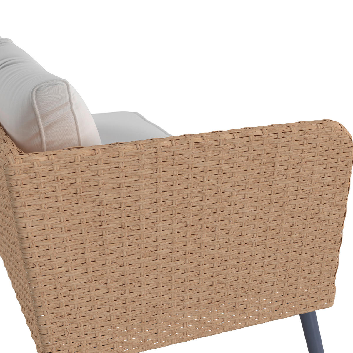 JEDÁLENSKÁ TERASOVÁ SÚPRAVA 6-dielne, kov, plast, textil - prírodná farba/svetlosivá, Modern, kov/textil - Ambia Garden