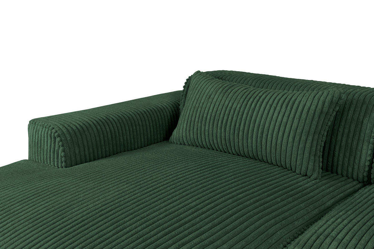 ECKSOFA BILLUND Dunkelgrün Cord Nierenkissen  - Dunkelgrün/Schwarz, KONVENTIONELL, Kunststoff/Textil (294/165cm) - Livetastic