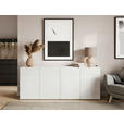 SIDEBOARD  200/79,6/39,8 cm 4 Schublade(n)  - Silberfarben/Weiß, Design, Holzwerkstoff/Kunststoff (200/79,6/39,8cm) - Xora