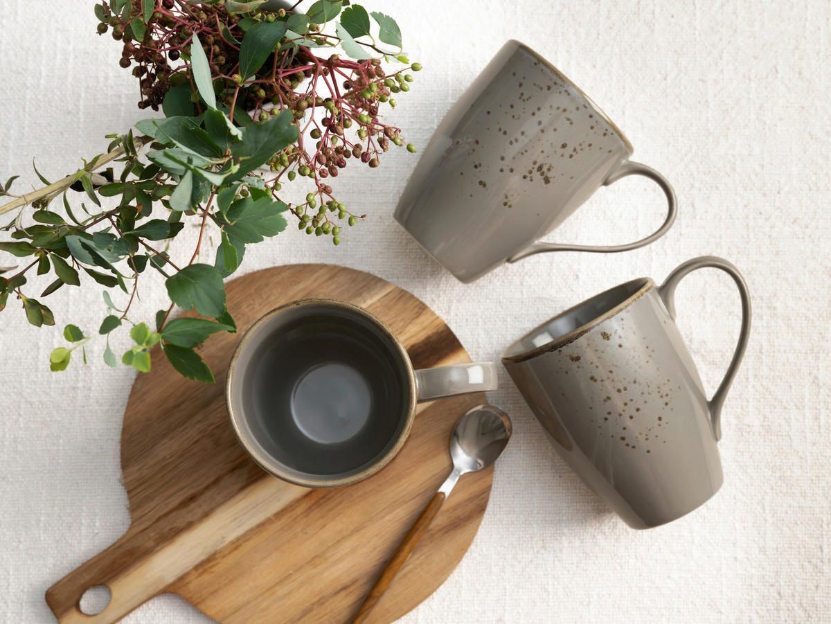 KAFFEEBECHERSET 6-teilig  - Grau, Trend, Keramik (300ml) - Creatable
