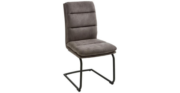 SCHWINGSTUHL in Metall, Textil Grau - Schwarz/Grau, Design, Textil/Metall (46/95/62,5cm) - Cantus