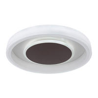 STROPNÉ LED SVIETIDLO, 50/9 cm  - hnedá/biela, Konventionell, kov/plast (50/9cm) - Globo