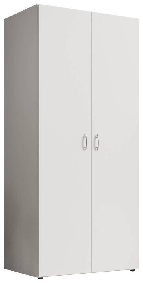 DREHTÜRENSCHRANK  in Weiß  - Alufarben/Weiß, KONVENTIONELL, Holzwerkstoff/Kunststoff (81/177/51cm) - Carryhome
