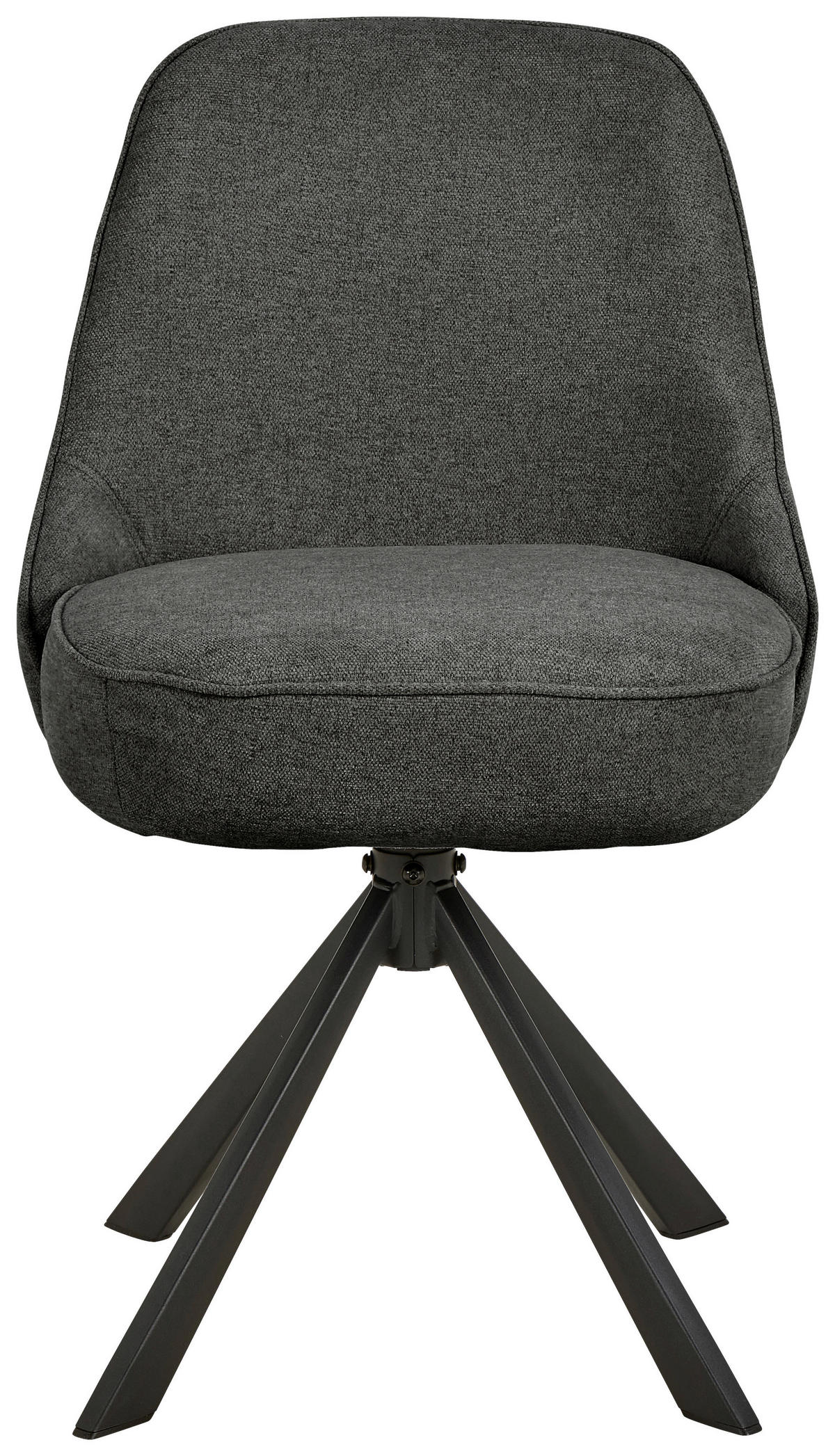 STUHL Flachgewebe Dunkelgrau  - Dunkelgrau/Schwarz, Trend, Textil/Metall (52/83,5/56cm) - MID.YOU
