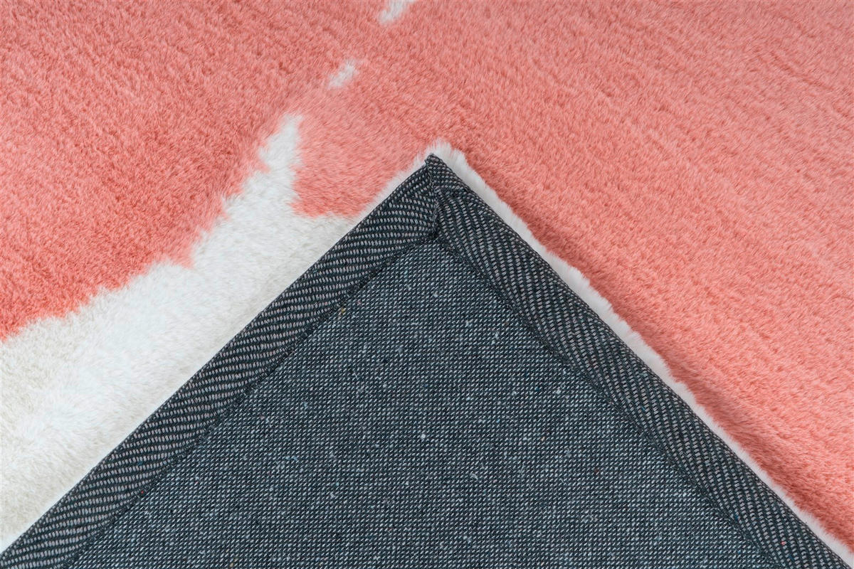 HOCHFLORTEPPICH 120/160 cm Rabbit Animal Rosa / Weiß Rosa, Weiß  - Rosa/Weiß, KONVENTIONELL, Textil (120/160cm)