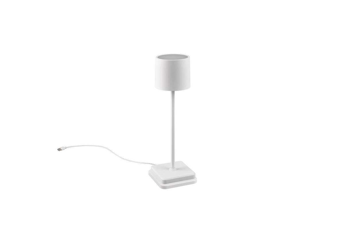 AKKU-TISCHLEUCHTE - Weiss, Konventionell, Kunststoff (12,5/38cm)