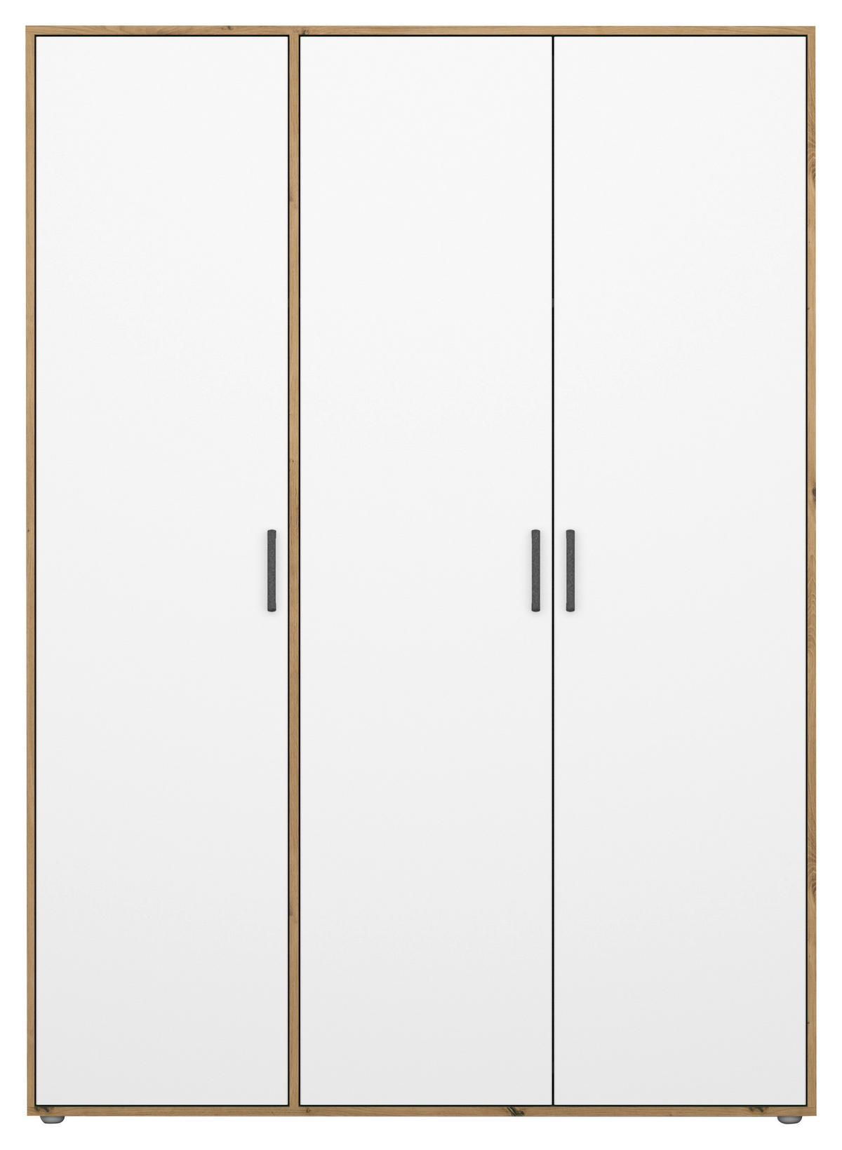 DREHTÜRENSCHRANK 140/194/53 cm 3-türig Weiß, Eiche Artisan  - Weiß/Eiche Artisan, MODERN, Holzwerkstoff/Kunststoff (140/194/53cm) - Rauch Möbel