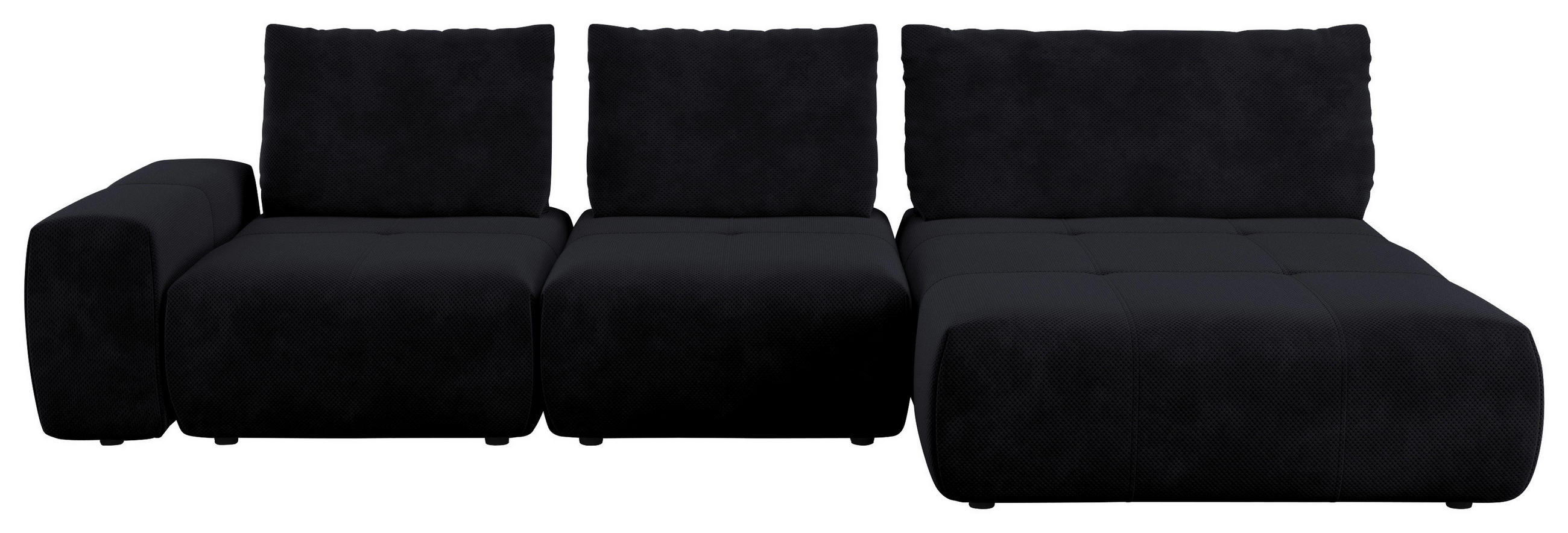 ECKSOFA in Velours Anthrazit  - Anthrazit/Schwarz, Design, Kunststoff/Textil (347/174cm) - Xora