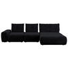 ECKSOFA in Velours Anthrazit  - Anthrazit/Schwarz, Design, Kunststoff/Textil (347/174cm) - Xora