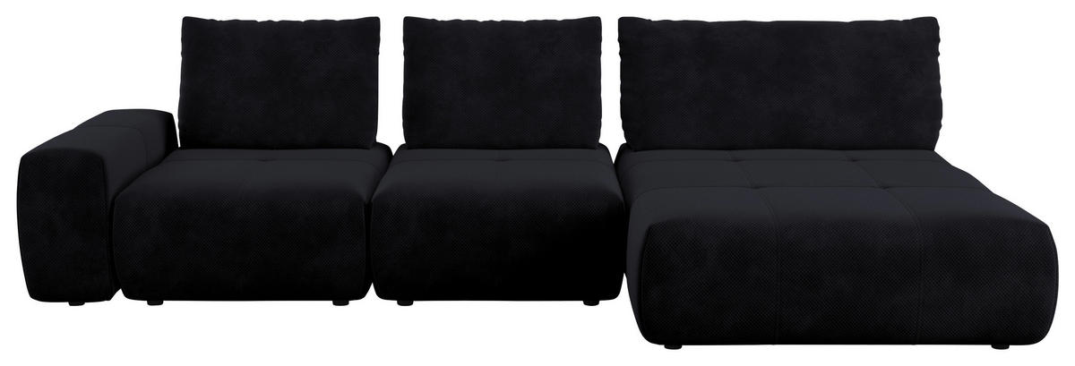 ECKSOFA in Velours Anthrazit  - Anthrazit/Schwarz, Design, Kunststoff/Textil (347/174cm) - Xora