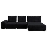 ECKSOFA in Velours Anthrazit  - Anthrazit/Schwarz, Design, Kunststoff/Textil (342/174cm) - Xora