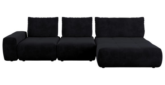 ECKSOFA in Velours Anthrazit  - Anthrazit/Schwarz, Design, Kunststoff/Textil (342/174cm) - Xora