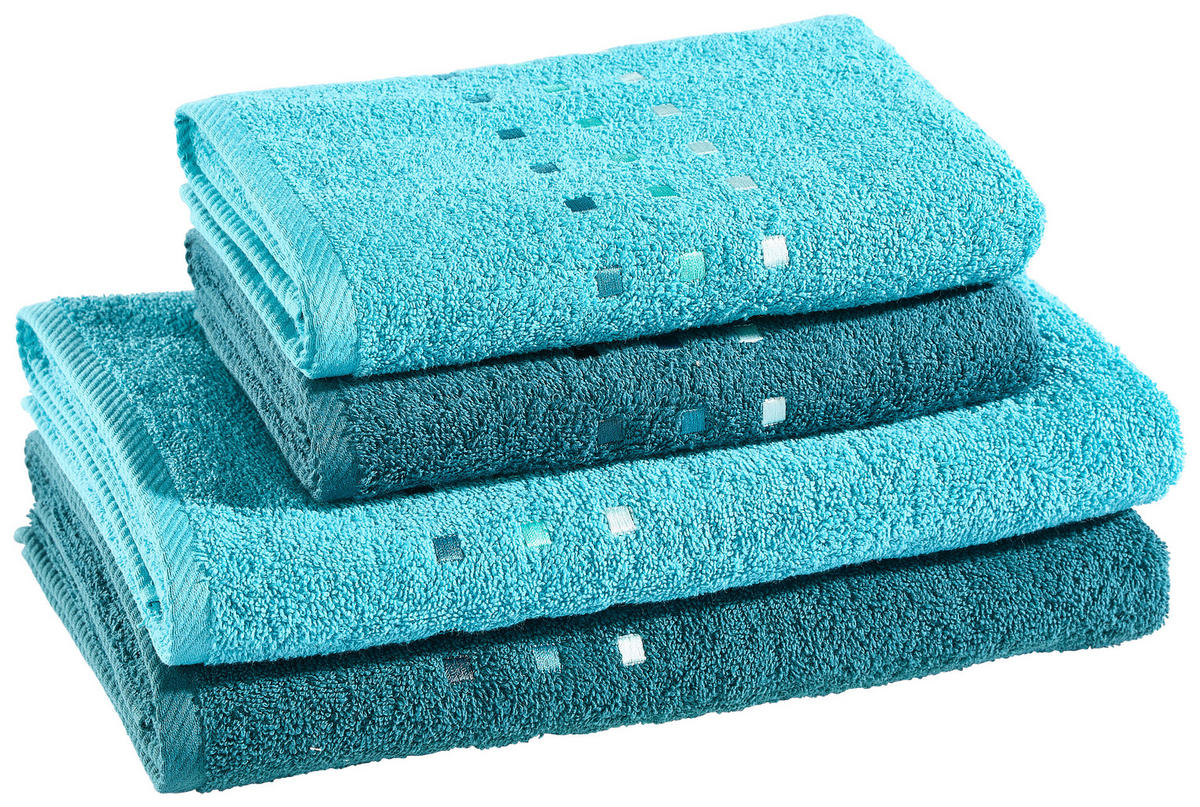 SADA RUČNÍKŮ A OSUŠEK, 50/100 cm, modrá, petrolej - petrolej/modrá, textil (50/100cm) - Esposa