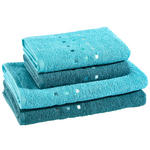 FROTTIERSET Blau, Petrol 4-teilig  - Blau/Petrol, Textil (50/100cm) - Esposa