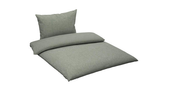 WENDEBETTWÄSCHE Flanell 140/200 cm - Graugrün, Textil (140/200cm) - Novel