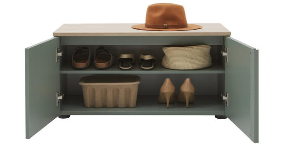 GARDEROBENBANK  in 80/40/38 cm  - Kaschmir/Eichefarben, Design, Kunststoff/Metall (80/40/38cm) - Voleo