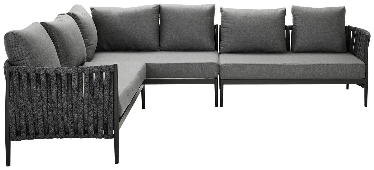 LOUNGE GARNITURA  antracit, tamno siva   - tamno siva/bež, Design, metal/tekstil (229/296cm) - Amatio