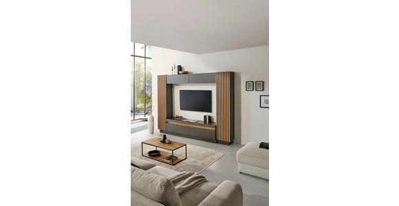 WOHNWAND  in Anthrazit, Eiche Artisan  272,6/209,5/41,3 cm  - Anthrazit/Schwarz, KONVENTIONELL, Holzwerkstoff/Kunststoff (272,6/209,5/41,3cm) - Carryhome