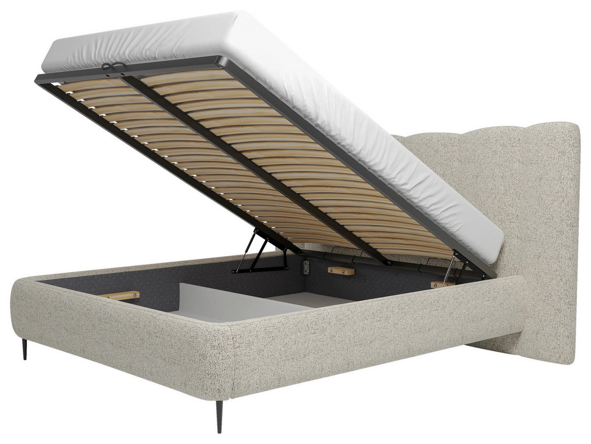 POLSTERBETT 140/200 cm  in Naturfarben  - Naturfarben, Modern, Holz/Textil (140/200cm) - MID.YOU