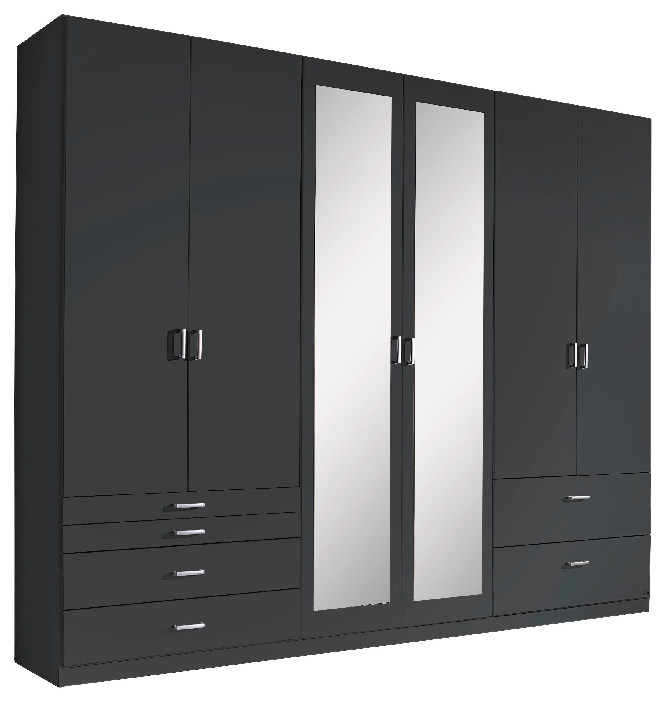 OMARA S KLASIČNIMI VRATI, siva  - siva/barve aluminija, Basics, umetna masa/steklo (271/210/54cm) - Xora