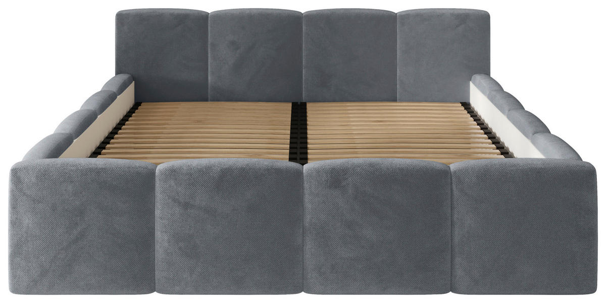 POLSTERBETT 180/200 cm,  in Anthrazit, gepolstertes Kopfteil, Lattenrost, Bettkasten,  - Anthrazit/Schwarz, MODERN, Holz/Textil (180/200cm) - Chameo