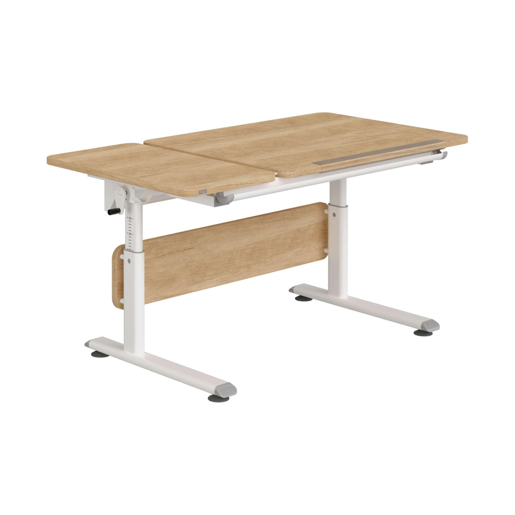 IFJÚSÁGI ÍRÓASZTAL  - tölgyfa/fehér, Basics, műanyag/faalapú anyag (130/70/53-79cm) - Paidi