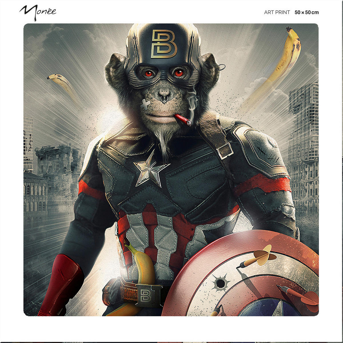 KUNSTDRUCK Tiere 50/50 cm  - Dunkelgrau, Basics, Papier (50/50cm) - Monee