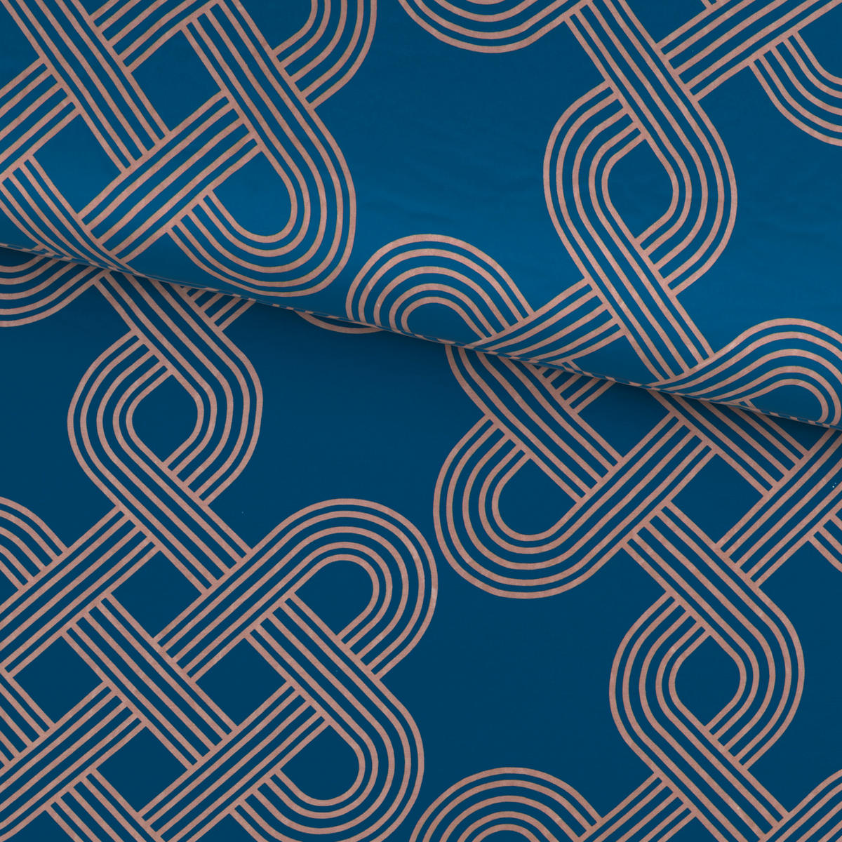 BETTWÄSCHE TIJN Satin 200/200 cm  - Sandfarben/Blau, Design, Textil (200/200cm) - Novel